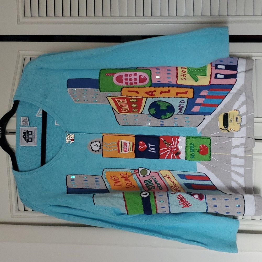 Like new & RARE! Vintage Storybook Knits NY TIMES SQUARE 2pc sweater set